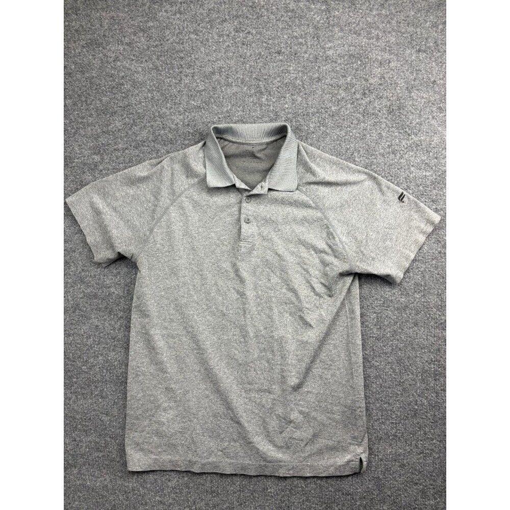 Fabletics Polo Shirt Men's Medium Gray Short‎ Sleeve Logo Golf Casual